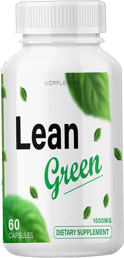 LeanGreen – biała butelka suplementu diety w kapsułkach, na etykiecie zielony liść i napis „60 capsules”