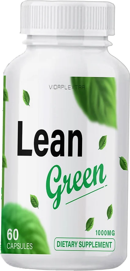 LeanGreen – biała butelka kapsułek z zielonym logo Vidaplextra, napisem „1000MG” i oznaczeniem „DIETARY SUPPLEMENT”